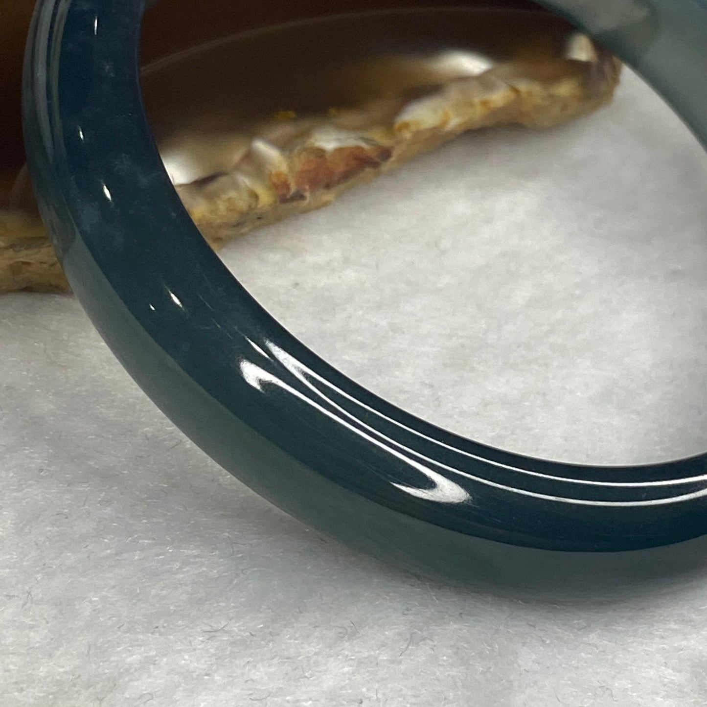 Rare High End ICY Type A Blueish Green Jadeite Bangle 244.27 cts Inner Dia 58.45mm 11.8 by 7.9mm with NGI Cert