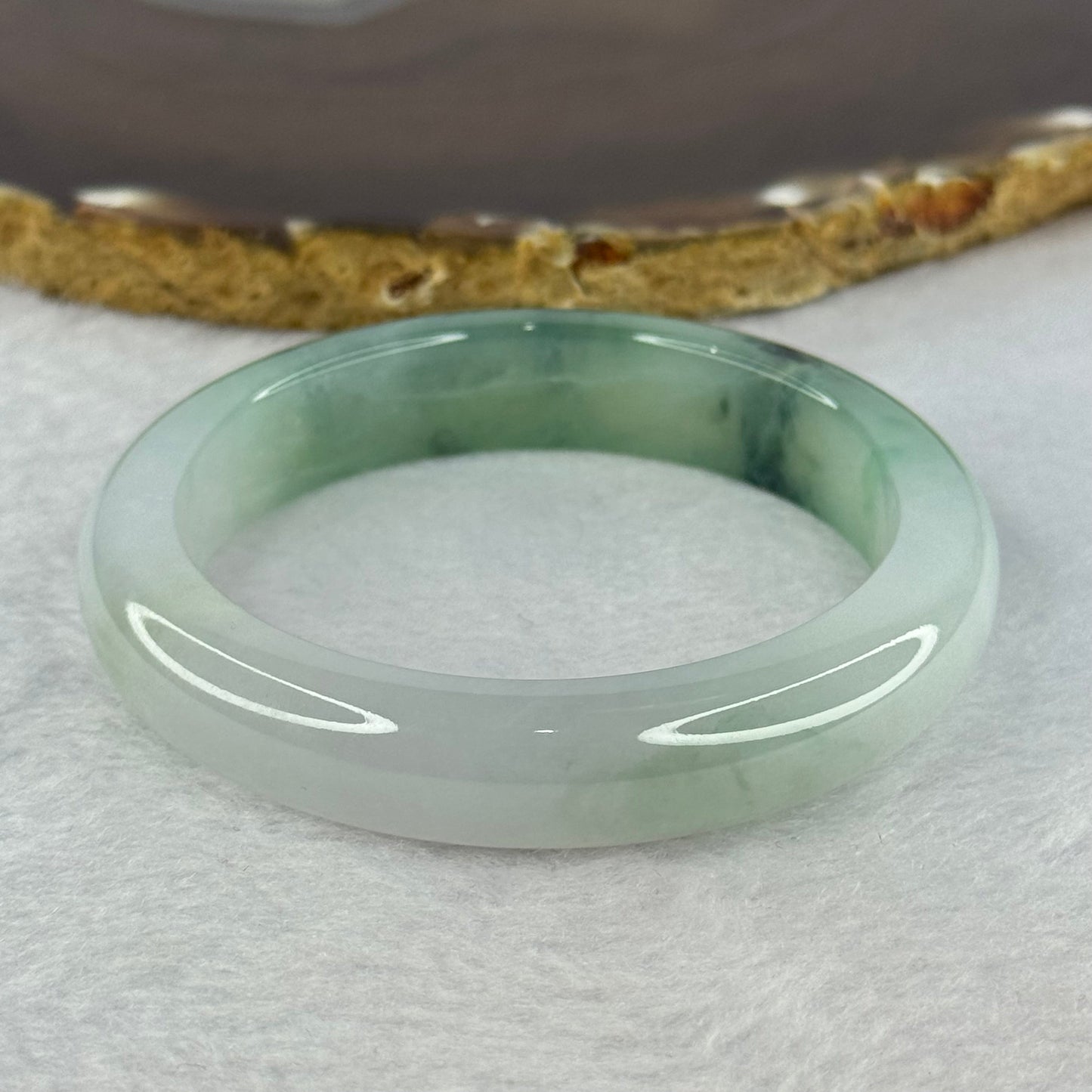 Type A Semi ICY Jelly Green Piao Hua with Lavender and Yellow Jadeite Bangle 49.99g Internal Diameter 53.25mm 11.9 by 8.14mm With SGA Singapore Gemology Authority Cert No 22W54214 (Internal Line)