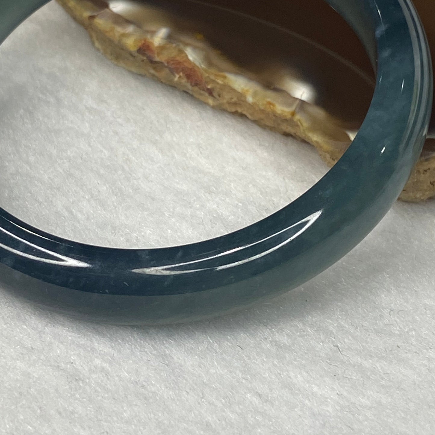 Rare High End ICY Type A Blueish Green Jadeite Bangle 244.27 cts Inner Dia 58.45mm 11.8 by 7.9mm with NGI Cert