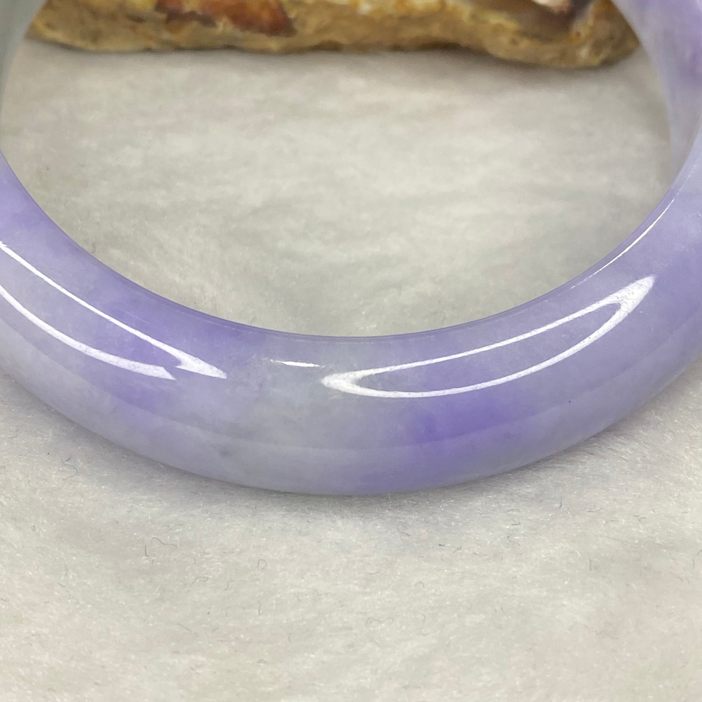 Rare Intense Bright Lavender Jadeite Bangle 80.62g Inner Dia 59.8mm 14.7 by 9.6mm
