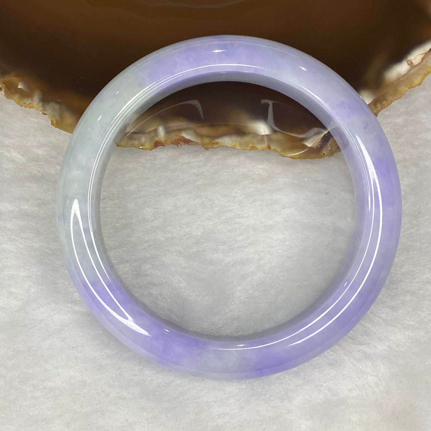 Rare Intense Bright Lavender Jadeite Bangle 80.62g Inner Dia 59.8mm 14.7 by 9.6mm