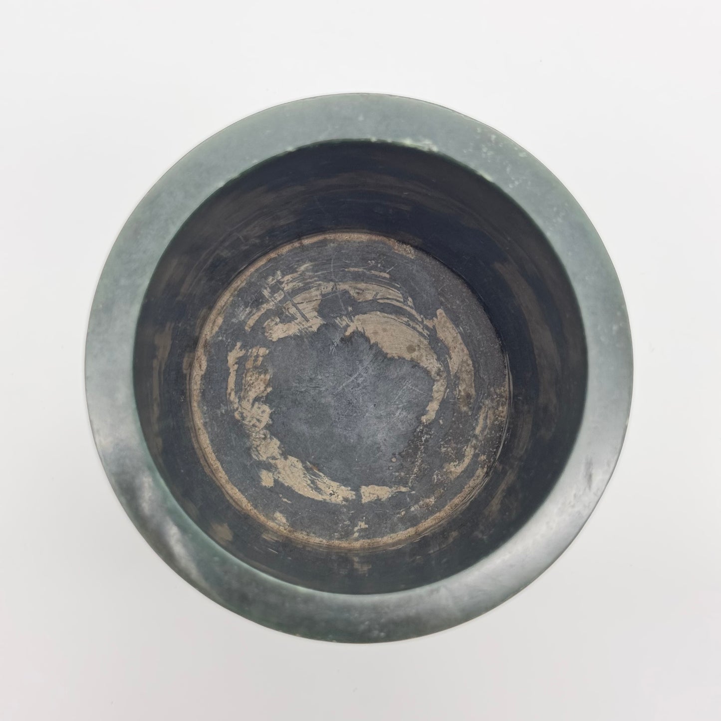 Rare Antique Natural Dark Green Nephrite Shan Shui Brush Pot with Gui Ren Display 1,467.0g 116.5 by 116.8 by 142.9mm with NGI Cert 82812380