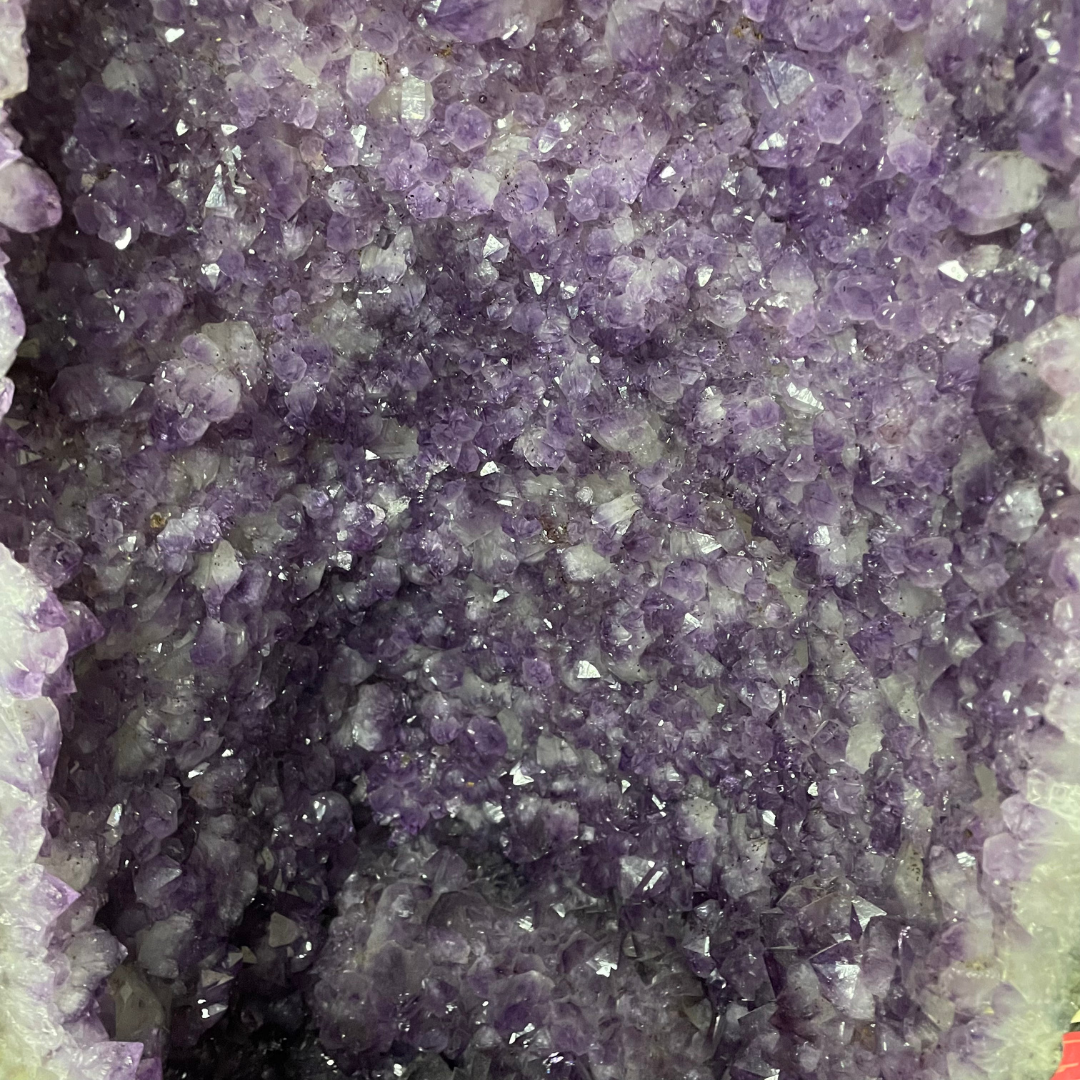 Large Natural Amethyst Display Wooden Stand - 89.12kg 1090 by 480 by 504mm