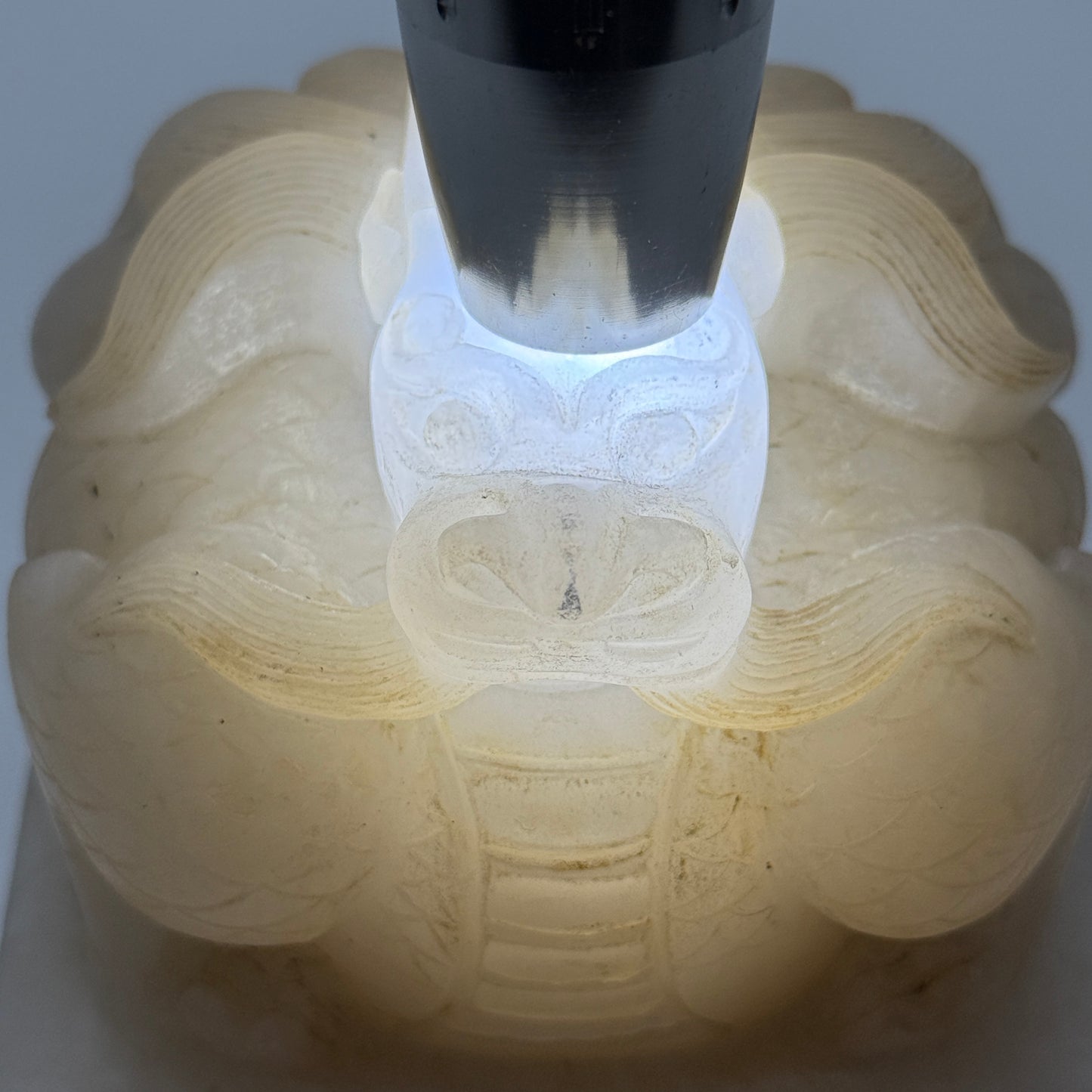 Antique Highly Translucent Yellowish White Nephrite Dragon Seal 2,439.8g 103.5 by 103.7 by 118.2g with Old Zitan Box Total 3,202.8g 136.8 by 137.2 by 168.0mm