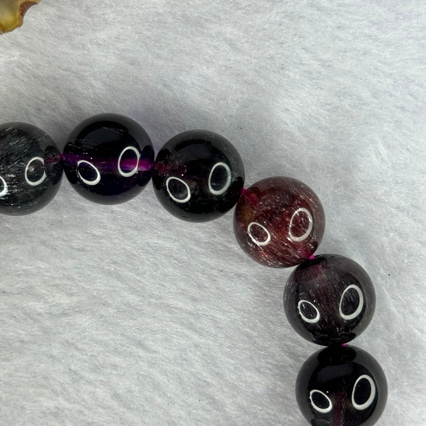 Super Rare Triple Excellence Grade Natural Transparent Dark Blackcurrant Super 7 Beads Bracelet 超级罕见三重卓越级透明深天然黑加仑超级七珠手链 43.49g 18cm 12.5mm 17 Beads