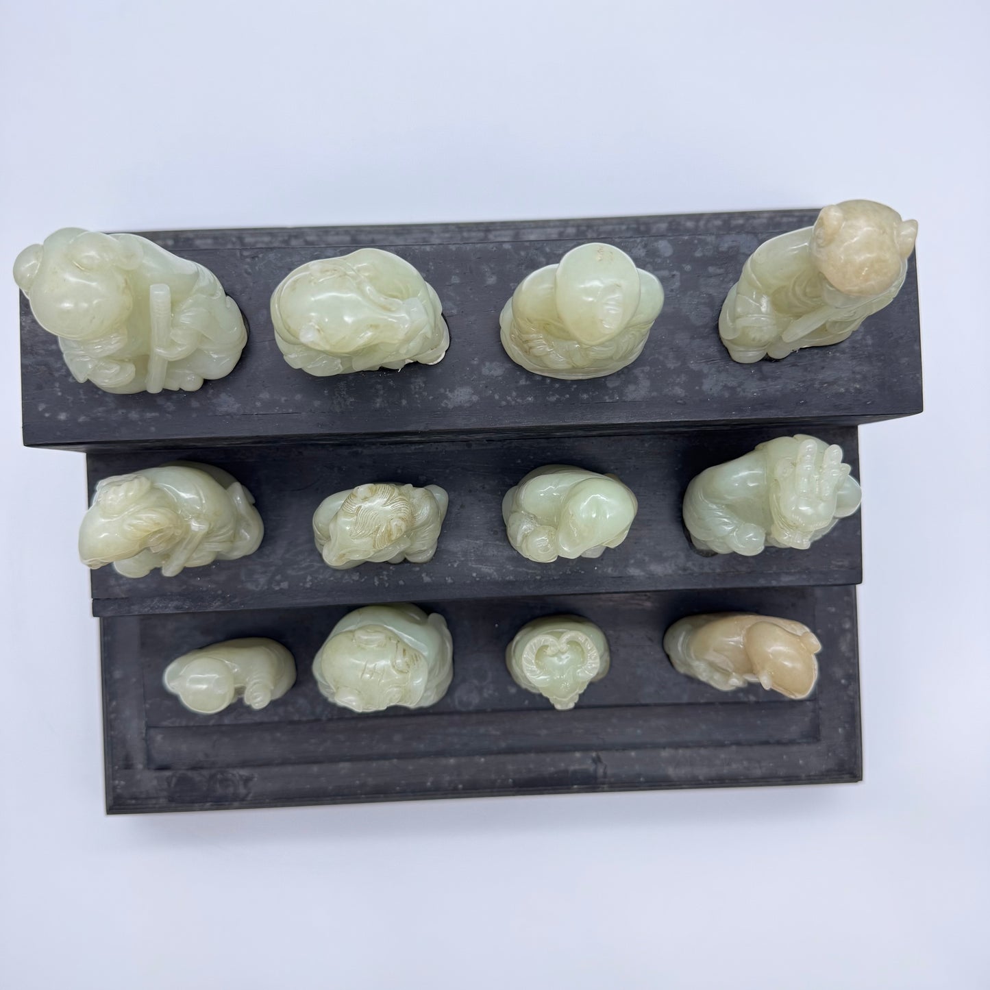 Rare Antique Natural Nephrite 12 Zodiac each about 164.5g H69.6 by L47.6 by B36.4mm Total 5,475g H26.4 by L33.5 by B26.0mm