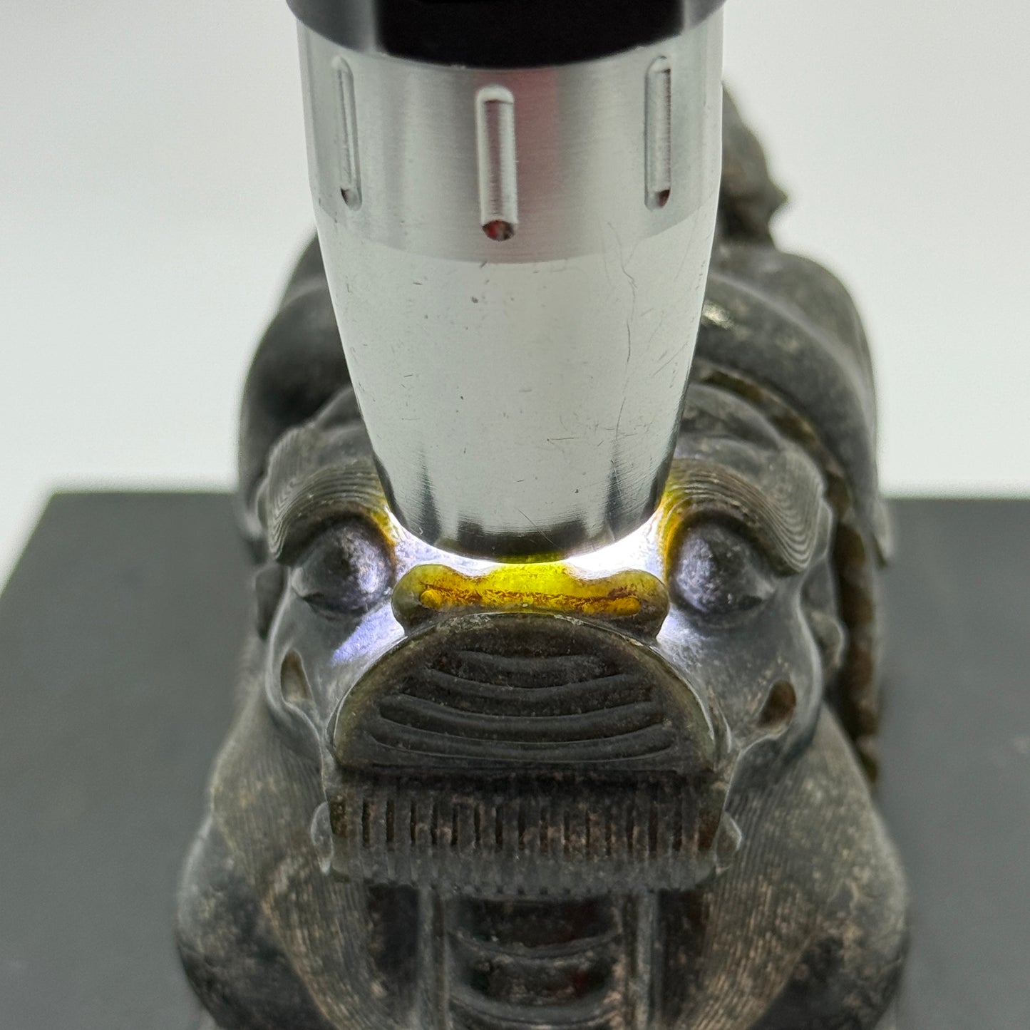 Rare Antique Natural Dark Green Nephrite Double Headed Dragon Seal 4,452.2g 134.7 by 136.1 by 125.0mm