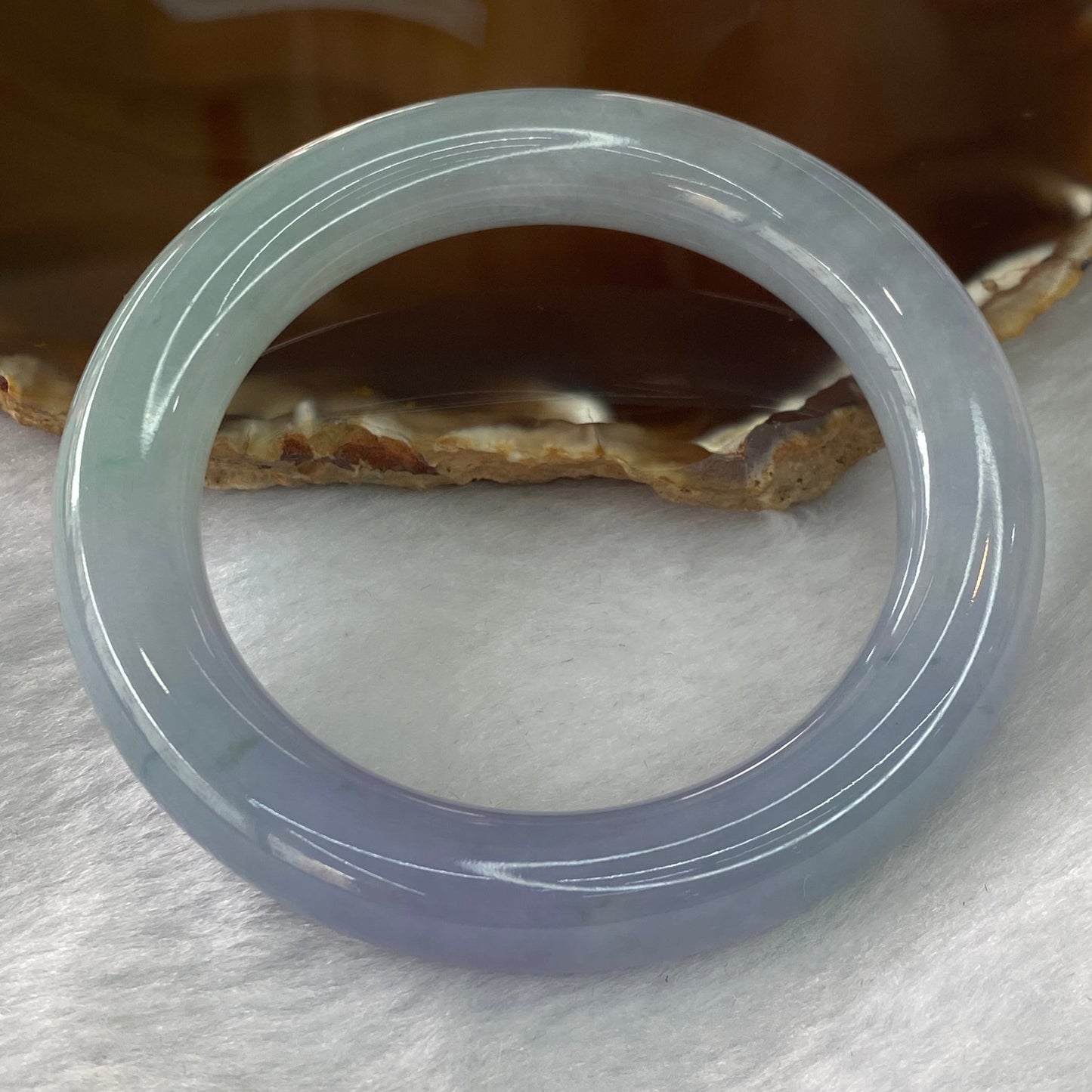 Rare High End Lavender Green Jadeite Bangle (NO LINE) 78.81g inner diameter 56.4mm 11.9 by 11.8mm