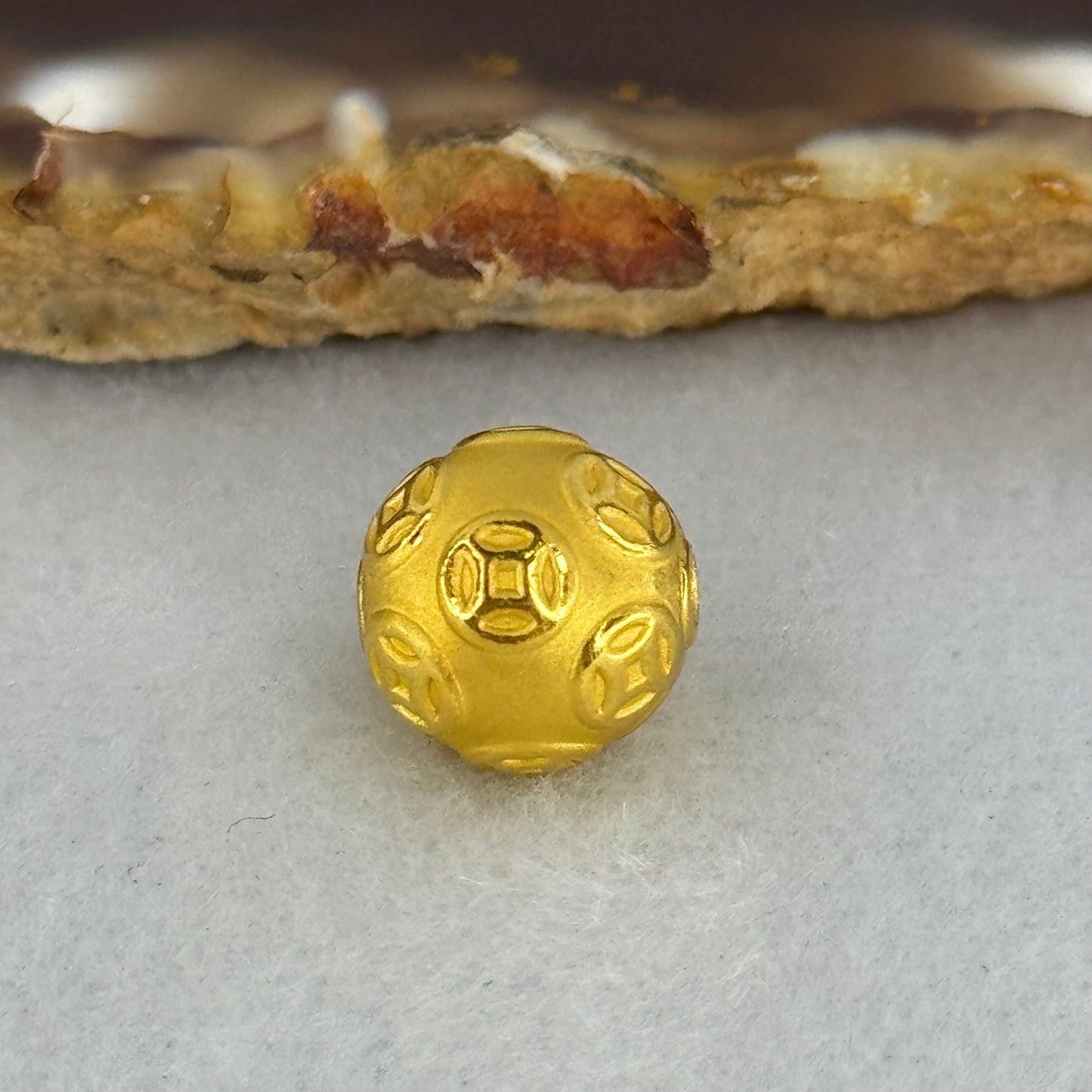 9999 24K Ancient Coins Design Gold Ball 10.0mm 0.92g