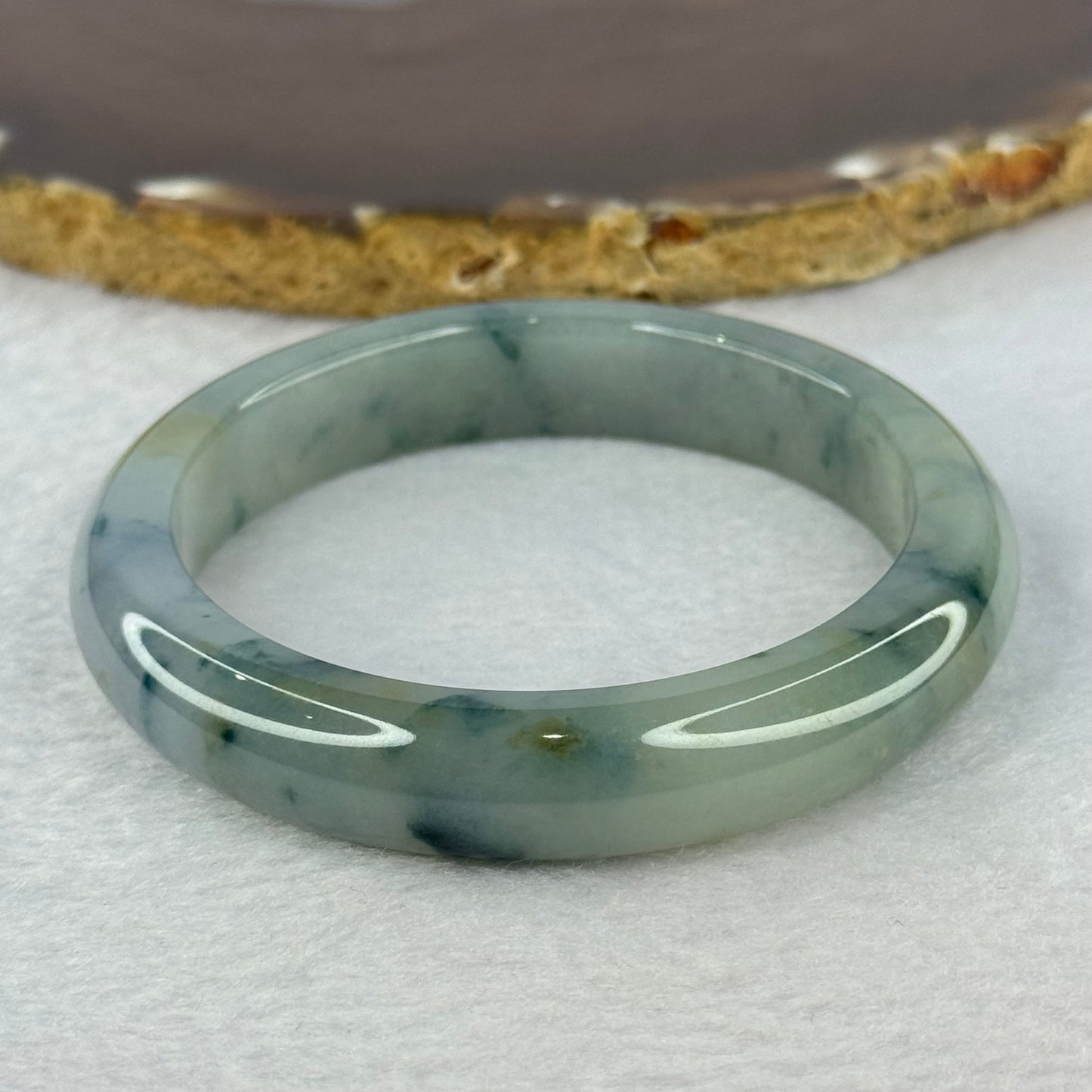 Type A Semi Icy Jelly 3 Colours Green Lavender Yellow Piao Hua Bangle 48.82g Internal Diameter 53.5mm 11.6 by 8.2mm (Close to Perfect)