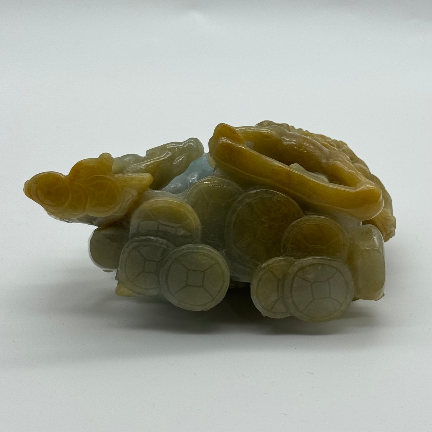 Rare Antique Natural 12 Zodiac 3 colour Jade Jadeite 729.0g 126.5 by 68.5 by 83.9mm