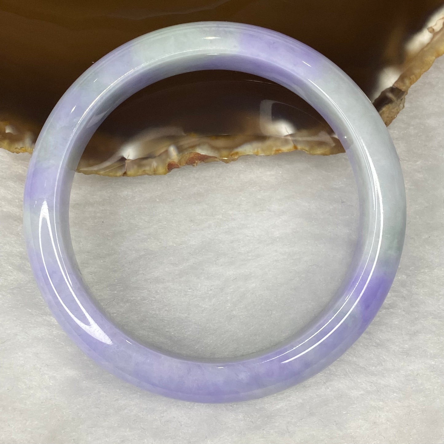 Rare Intense Bright Lavender Jadeite Bangle 76.06g Inner Dia 59.7mm 16.2 by 8.3mm