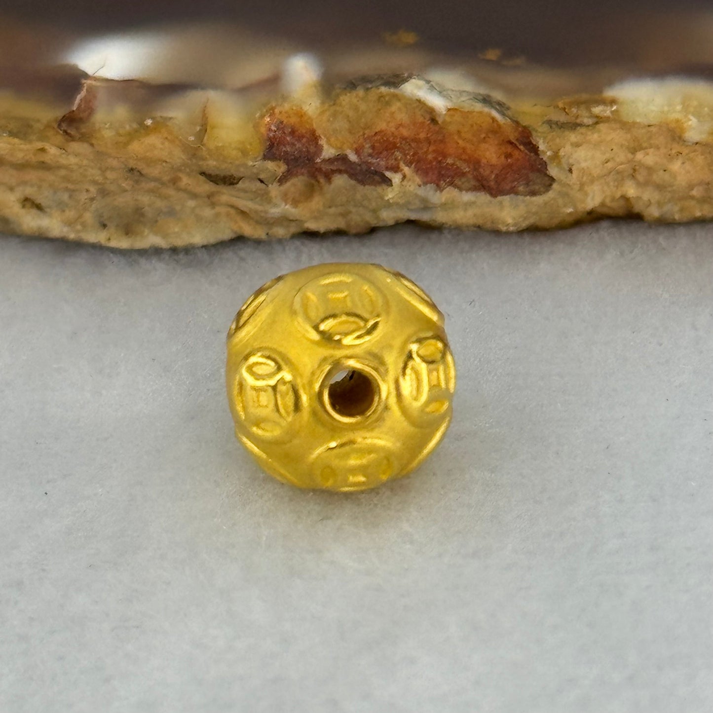 9999 24K Ancient Coins Design Gold Ball 10.0mm 0.88g