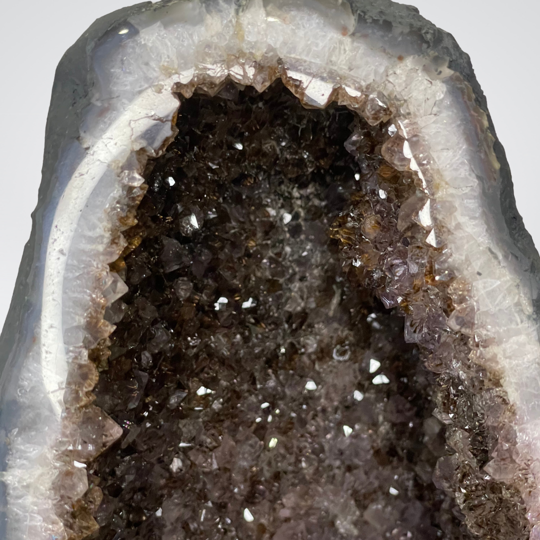Special RARE Natural Amethyst with Rutile and Large High Quality Clear Quartz Display Wooden Stand - 42.7kg 790 by 250 by 300mm