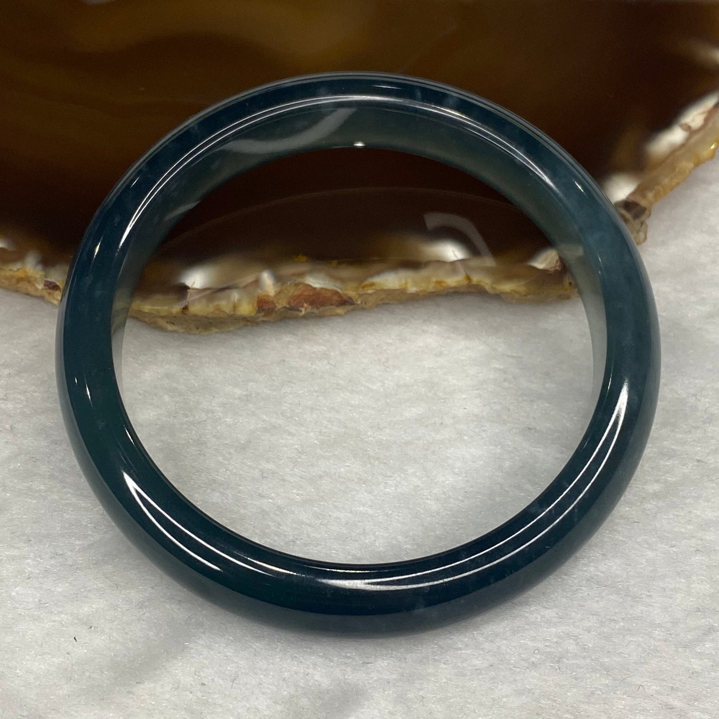 Rare High End ICY Type A Blueish Green Jadeite Bangle 244.27 cts Inner Dia 58.45mm 11.8 by 7.9mm with NGI Cert