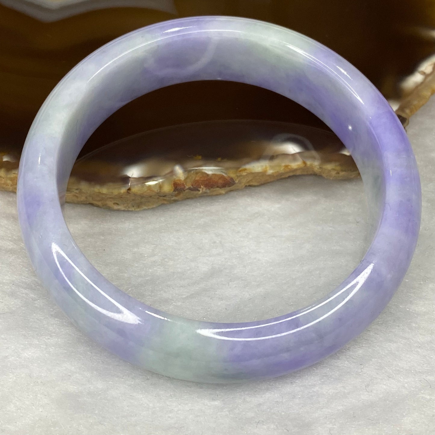Rare Intense Bright Lavender Jadeite Bangle 76.06g Inner Dia 59.7mm 16.2 by 8.3mm