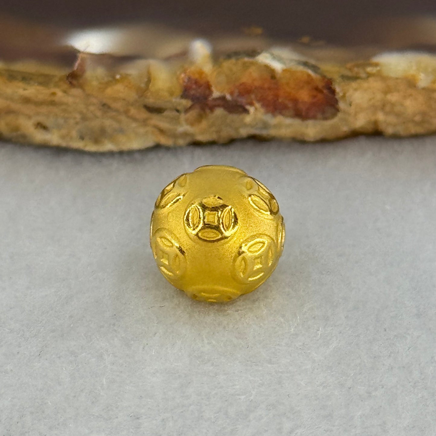 9999 24K Ancient Coins Design Gold Ball 10.0mm 0.95g