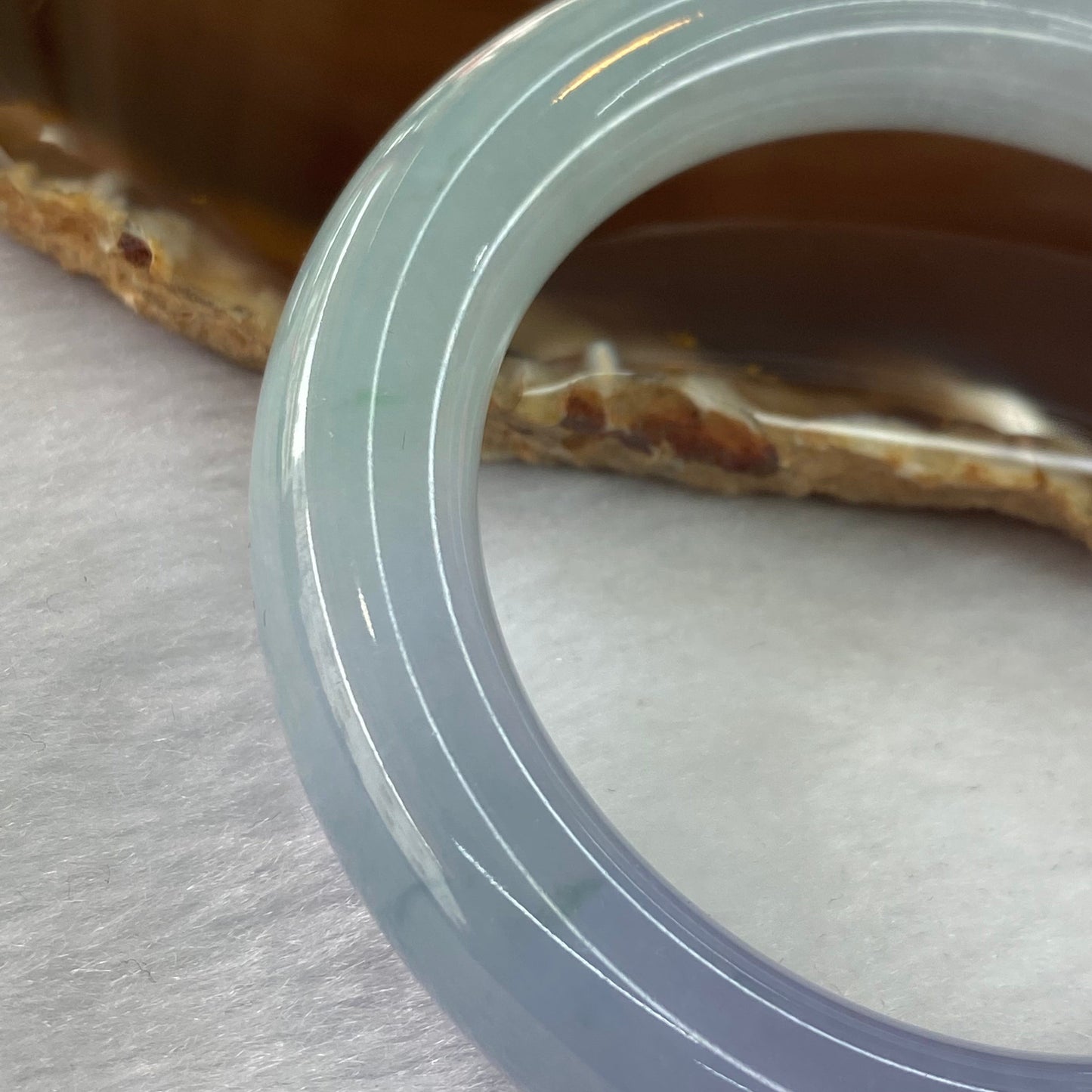 Rare High End Lavender Green Jadeite Bangle (NO LINE) 78.81g inner diameter 56.4mm 11.9 by 11.8mm