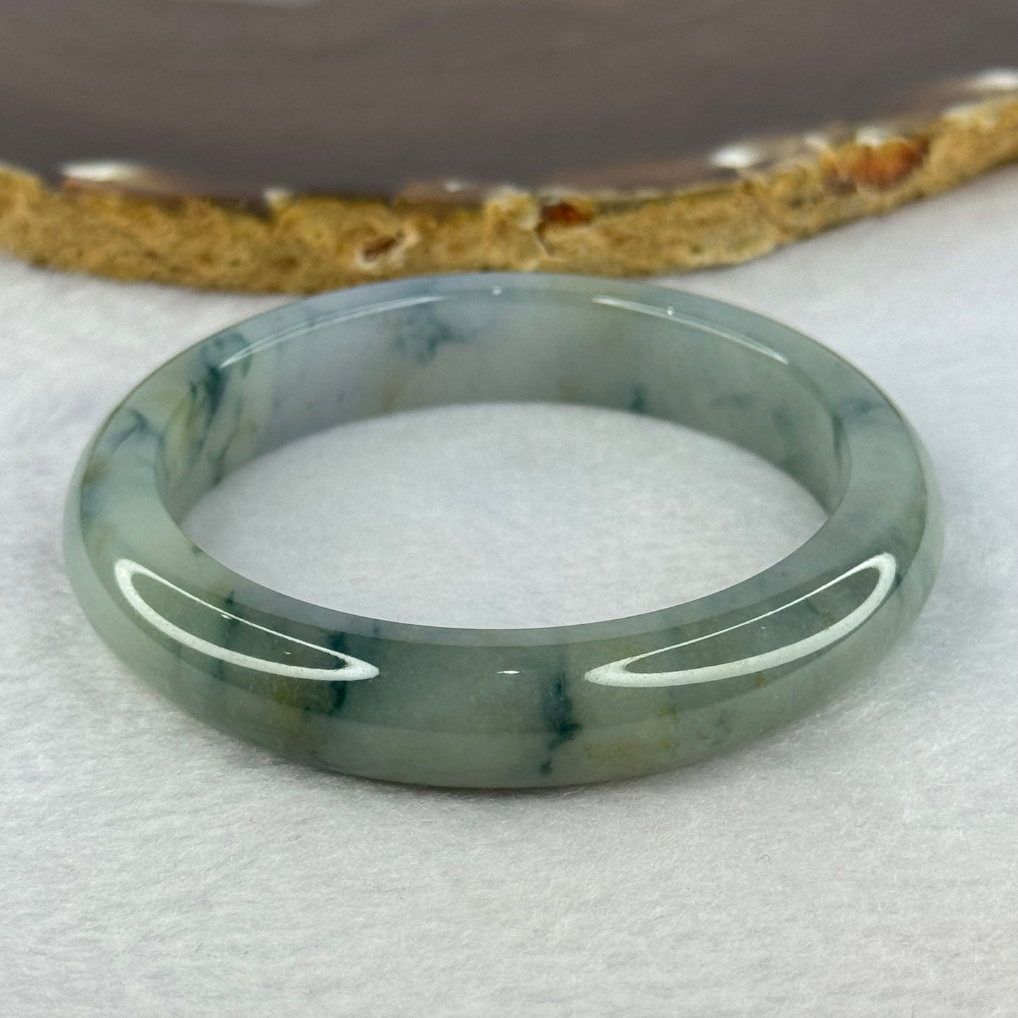 Type A Semi Icy Jelly 3 Colours Green Lavender Yellow Piao Hua Bangle 48.82g Internal Diameter 53.5mm 11.6 by 8.2mm (Close to Perfect)