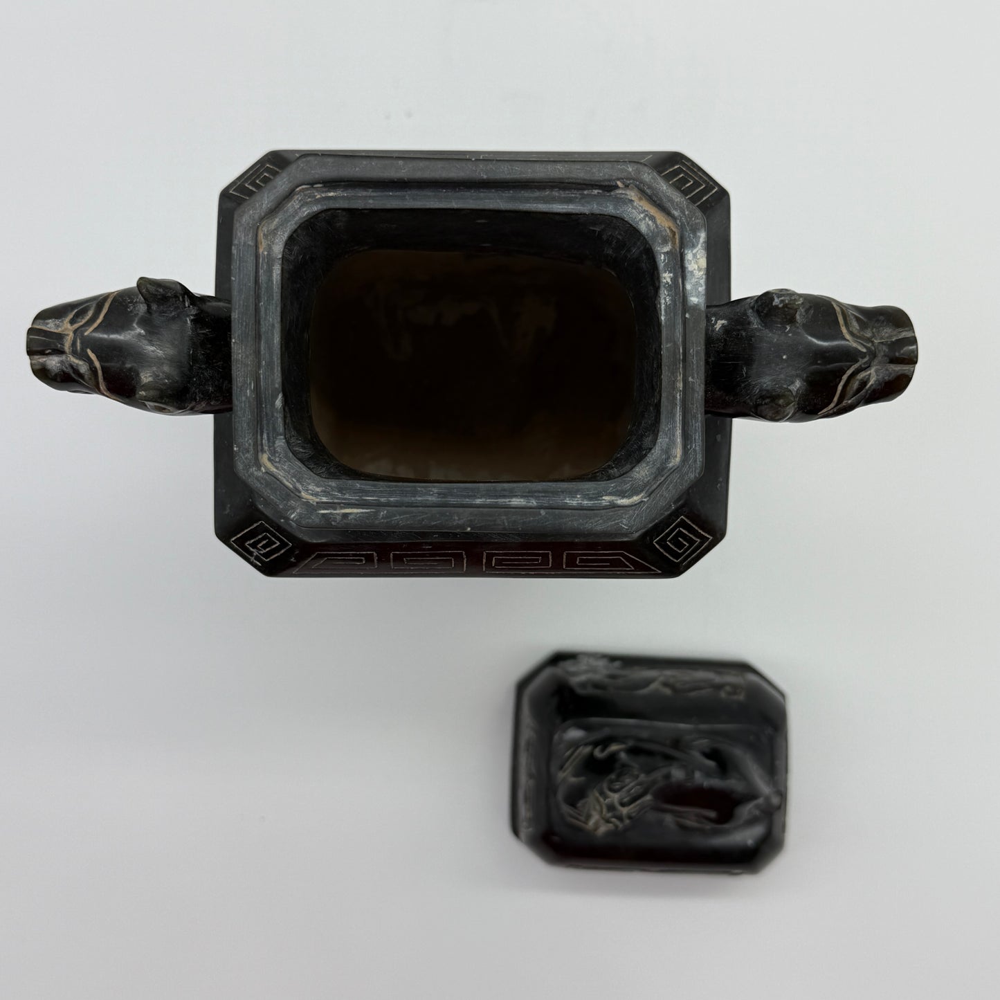 Rare Antique Natural Dark Green Nephrite Pixiu Vase 1,882.7g 170.0 by 100.0 by 280.0mm