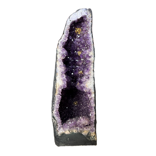Natural Brazil Amethyst Cave with 24K Gold Patches 375.0 by 360.0 by 1.050,0mm