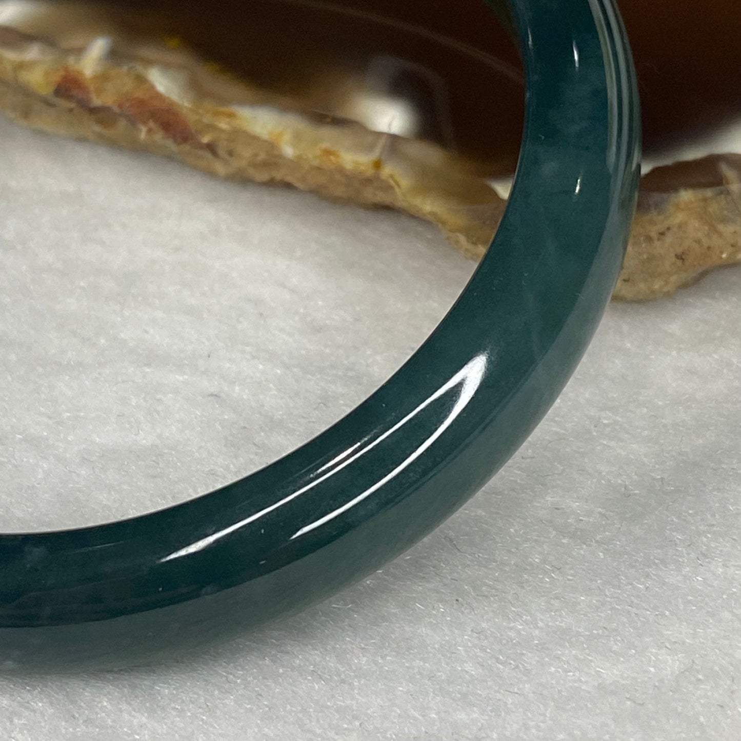 Rare High End ICY Type A Blueish Green Jadeite Bangle 198.38 Cts Inner Dia 57.35mm 10.3 by 7.1mm with NGI cert