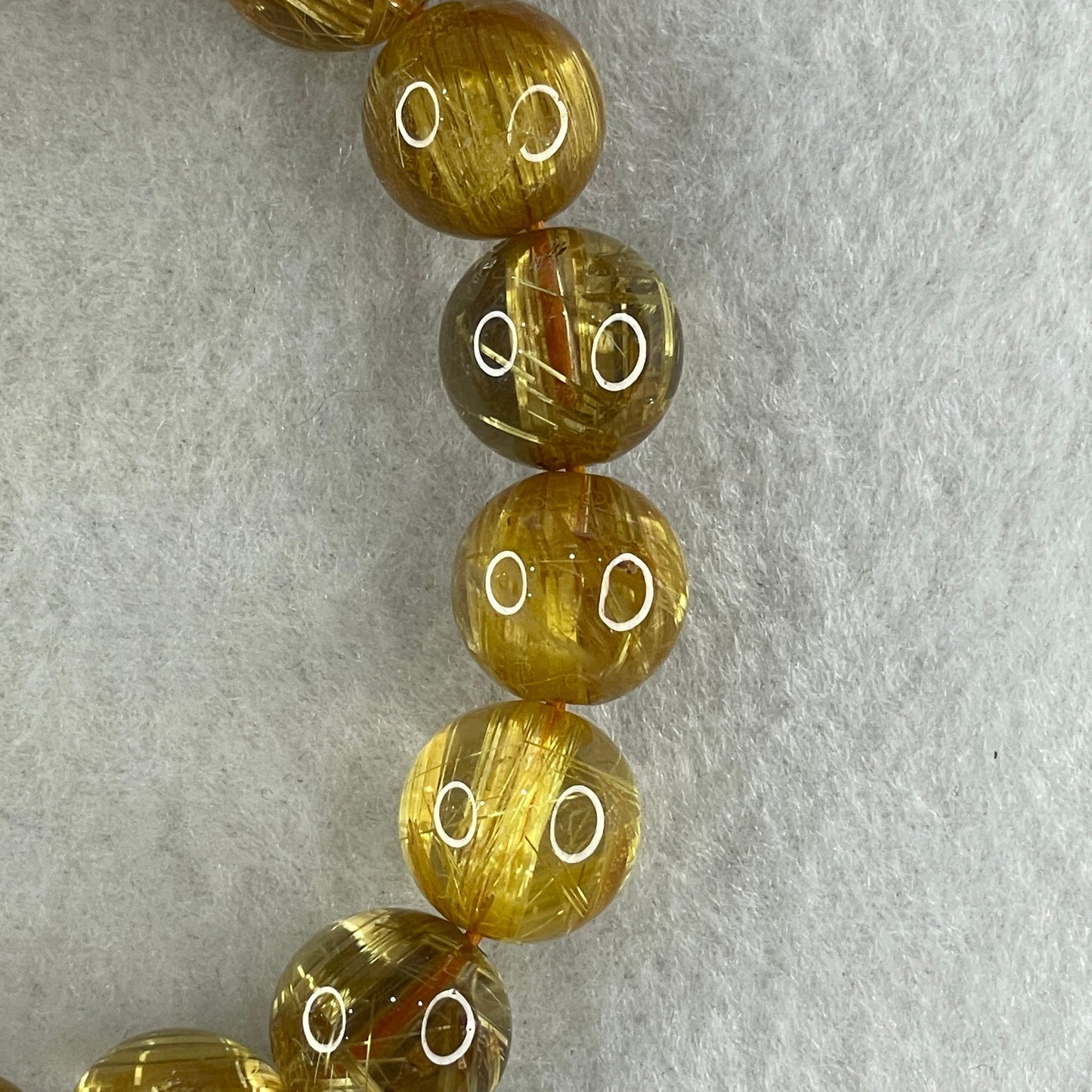 Very Very High Quality Golden Rutilated Quartz Beads Bracelet 51.01g 17.5cm 13.0mm 17Beads