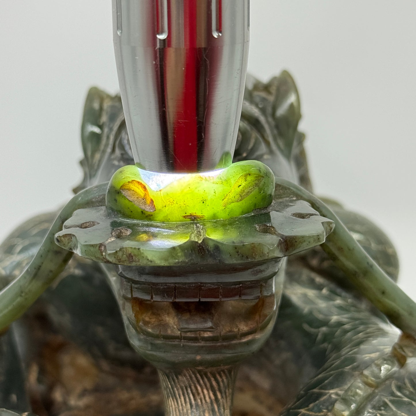 Super Rare Antique Mega Natural Nephrite Dragon Seal 8,830.7g 145.0 by 160.0 by 220.0mm