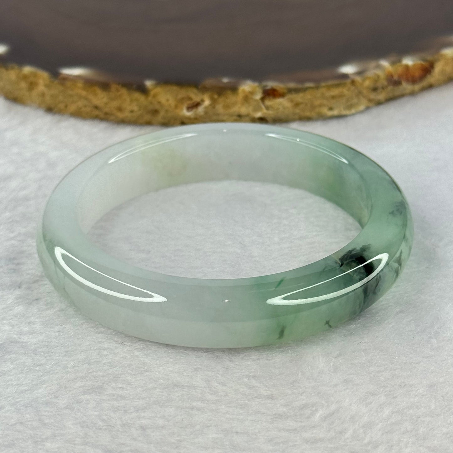 Type A Semi ICY Jelly Green Piao Hua with Lavender and Yellow Jadeite Bangle 49.99g Internal Diameter 53.25mm 11.9 by 8.14mm With SGA Singapore Gemology Authority Cert No 22W54214 (Internal Line)