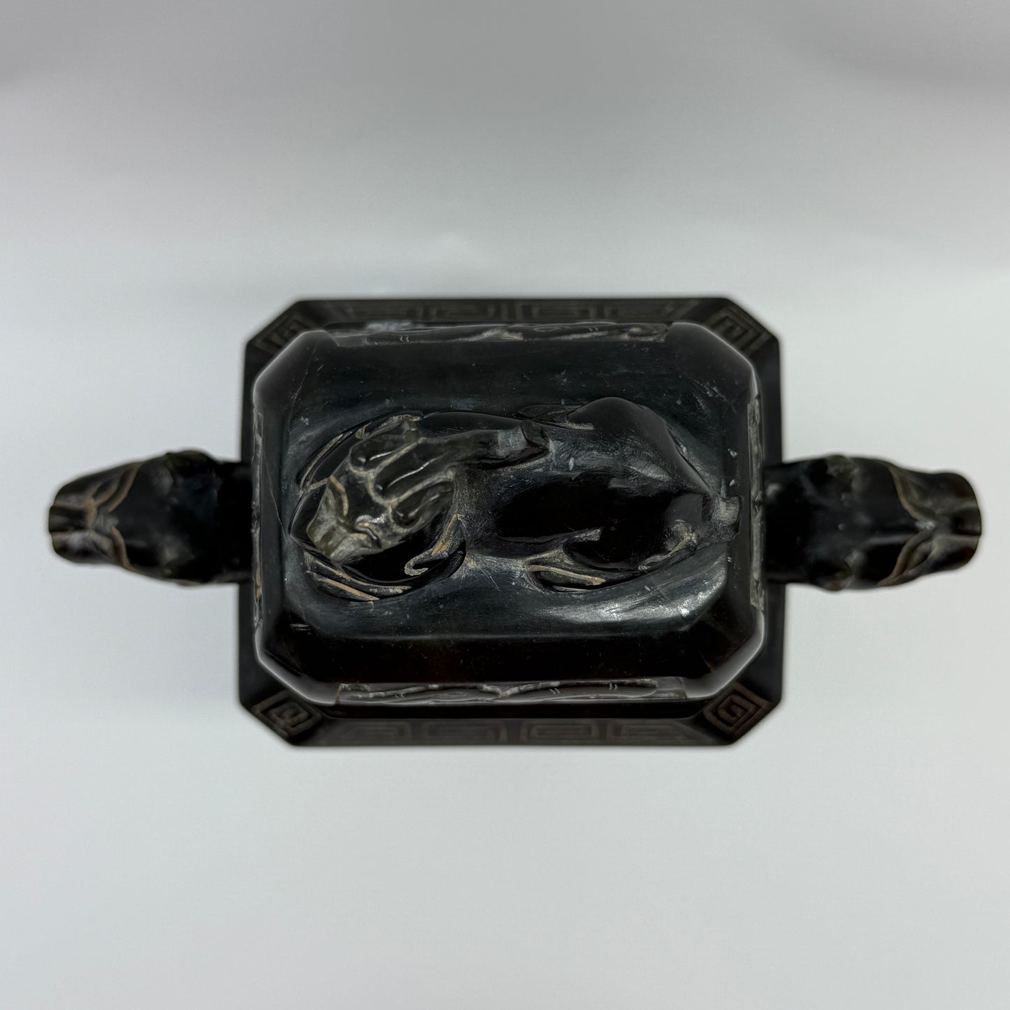 Rare Antique Natural Dark Green Nephrite Pixiu Vase 1,882.7g 170.0 by 100.0 by 280.0mm