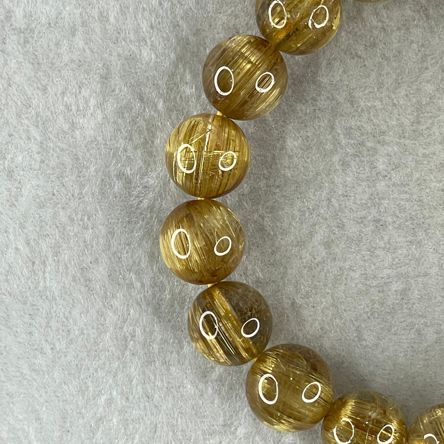 Very Very High Quality Golden Rutilated Quartz Beads Bracelet 39.73g 17cm 12.0mm 18 Beads