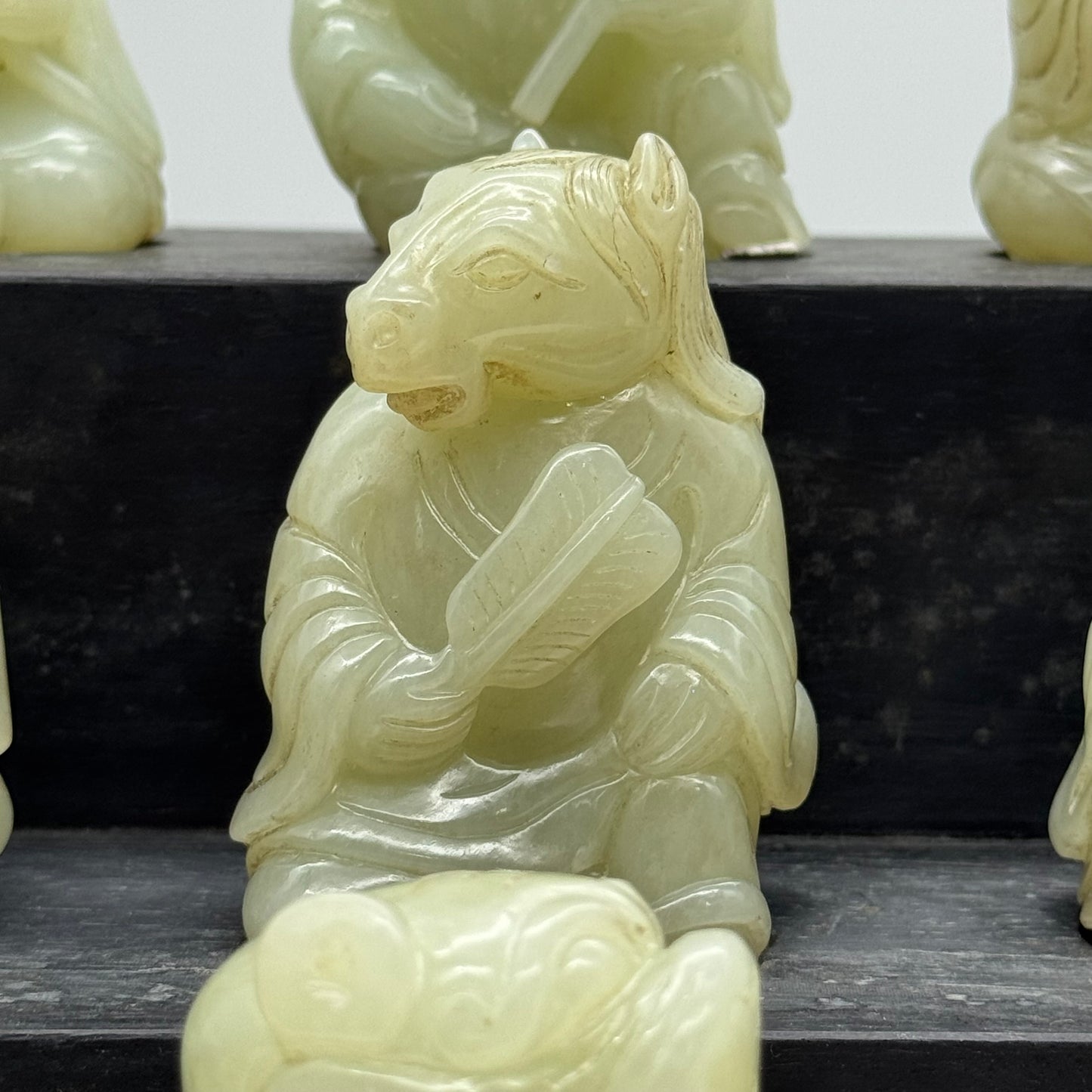 Rare Antique Natural Nephrite 12 Zodiac each about 164.5g H69.6 by L47.6 by B36.4mm Total 5,475g H26.4 by L33.5 by B26.0mm
