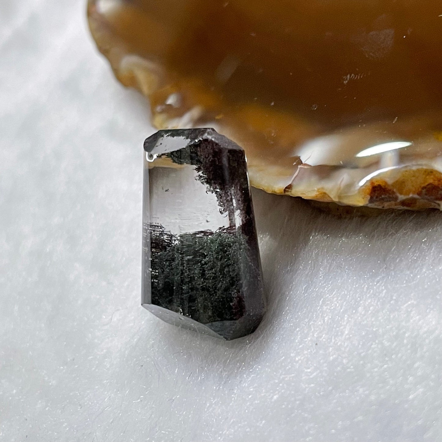 Natural Red & Green Phantom Quartz 6.69g 22.1 by 16.2 by 11.9mm