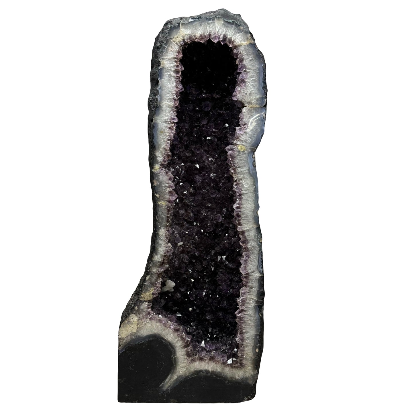Rare Natural Amethyst Cacoxenite Cave Display with Wooden Stand 天然乌拉圭紫水晶洞摆件带木架 280.0 by 210.0 by 670.0mm