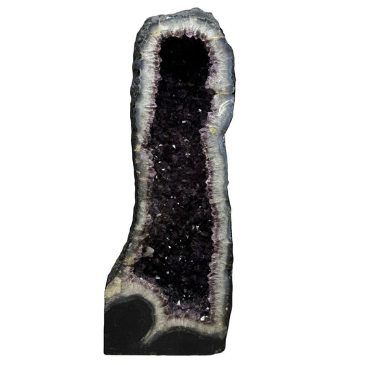 Rare Natural Amethyst Cacoxenite Cave Display with Wooden Stand 天然乌拉圭紫水晶洞摆件带木架 280.0 by 210.0 by 670.0mm