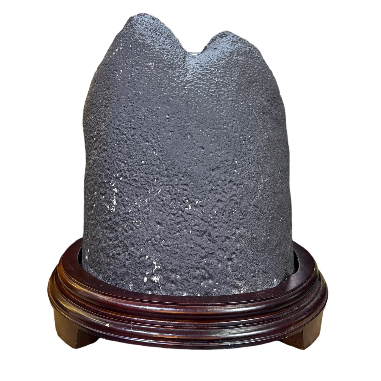 Natural Brazil Double Mountain Shape Amethyst Cave with Wooden Stand Display 51.060,0g 530.0 by 400.0 by 545.0mm