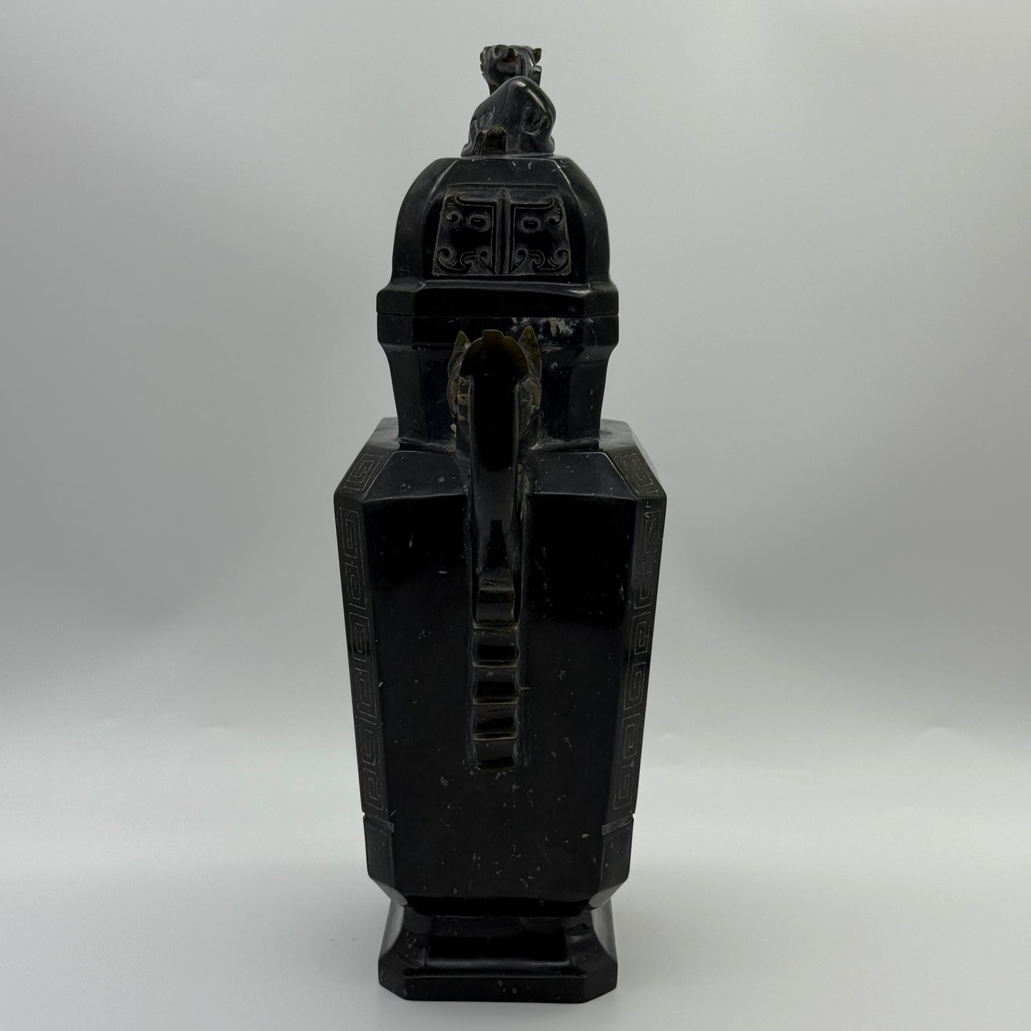 Rare Antique Natural Dark Green Nephrite Pixiu Vase 1,882.7g 170.0 by 100.0 by 280.0mm