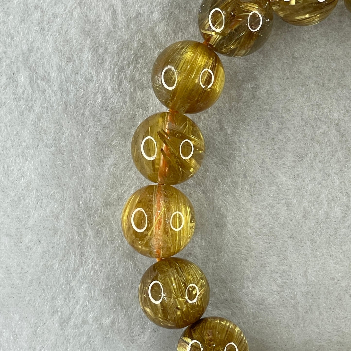 Very Very High Quality Golden Rutilated Quartz Beads Bracelet 51.01g 17.5cm 13.0mm 17Beads