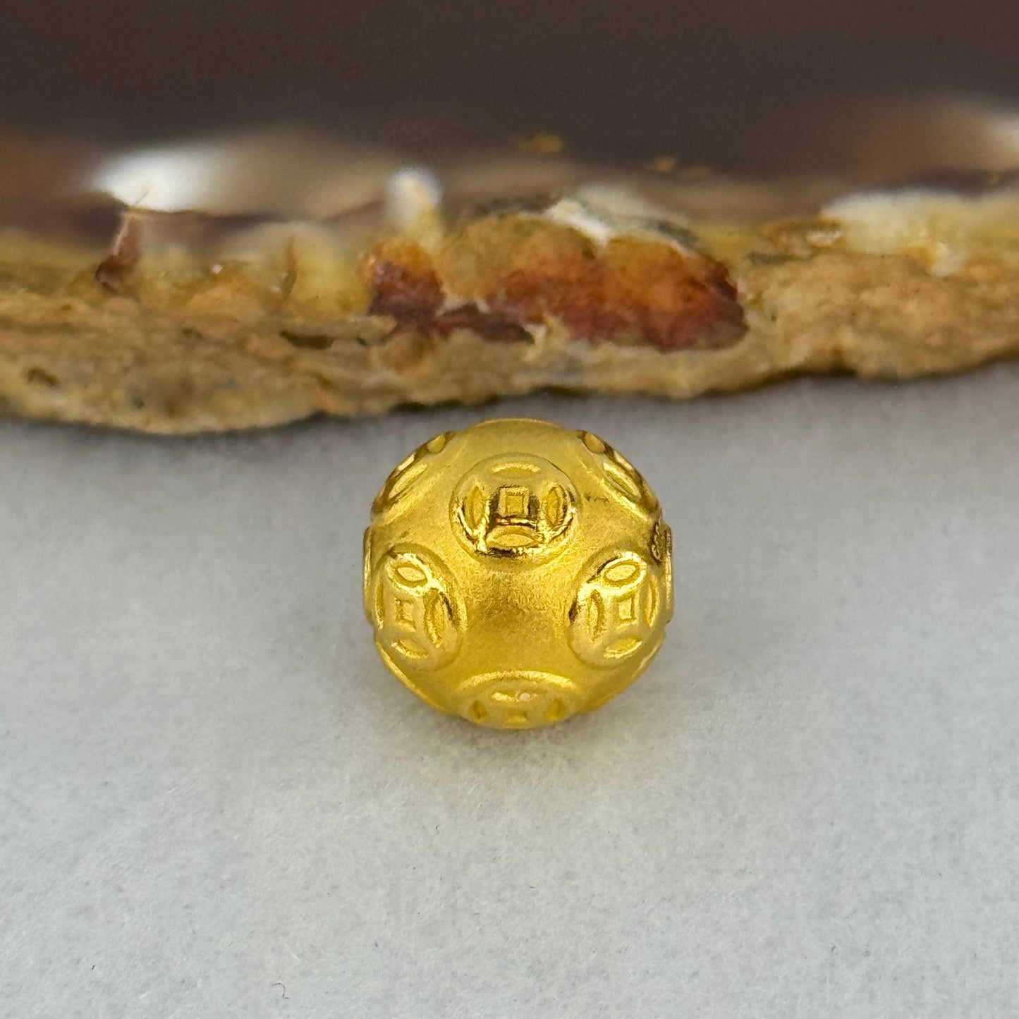 9999 24K Ancient Coins Design Gold Ball 10.0mm 0.88g