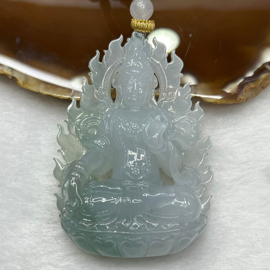 Rare Great Grand Master Icy Blue Green Jadeite Guan Yin 59.41g 65.1 by 45.6 by 15.5 mm