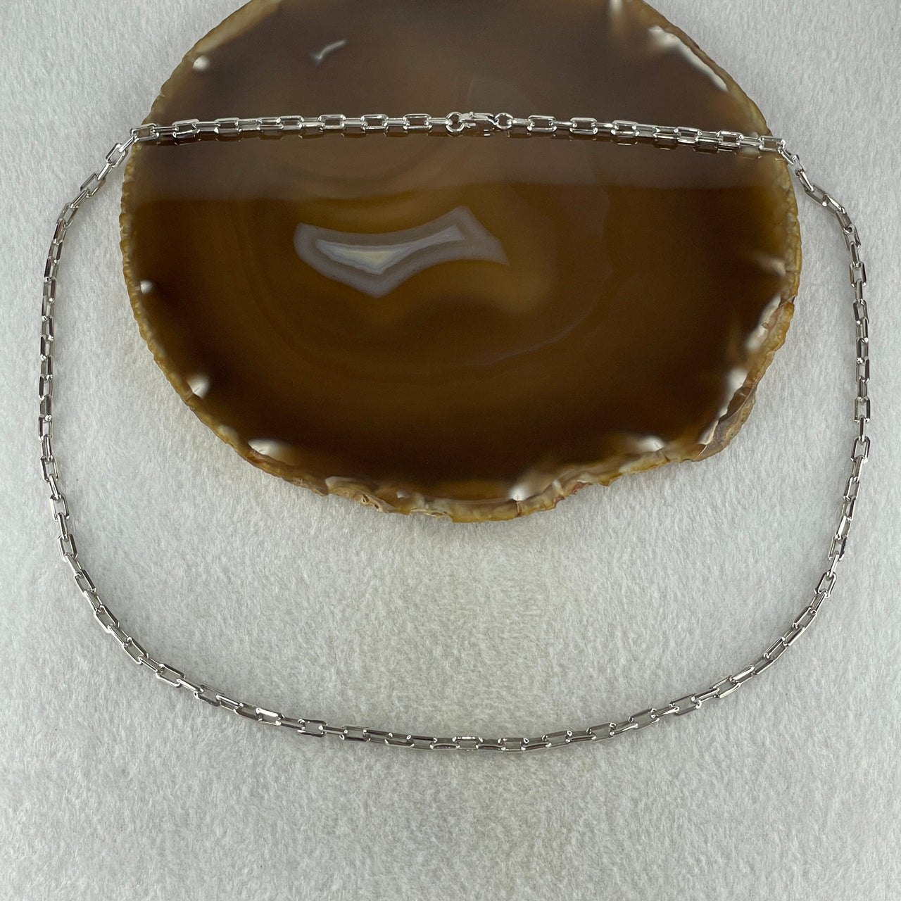 Platinum PT950 Paper Clip Chain Necklace 25.24g 3.7mm 60cm