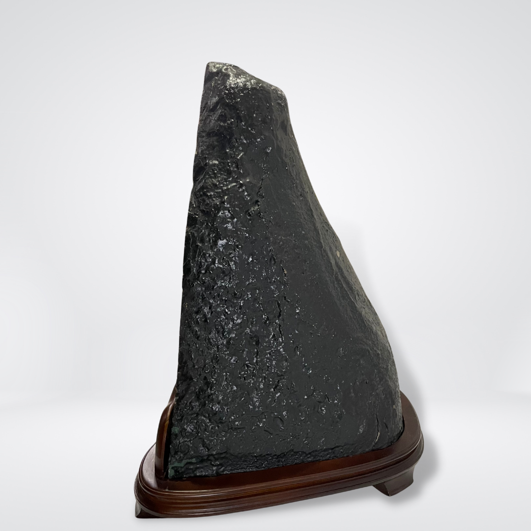 Rare Natural Amethyst with Golden and Black Rutile Display Wooden Stand - 50.4kg 520 by 470 by 380mm