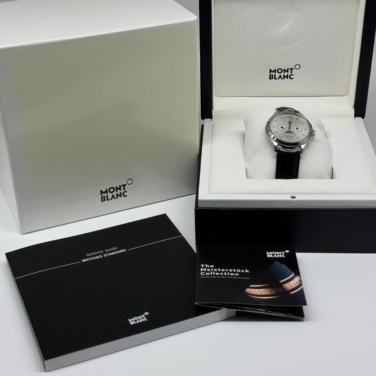 Mont Blanc  Montblanc Star Triple Calendar Moonphase Automatic 7351 Brand New Apr 2021 Alligator Strap