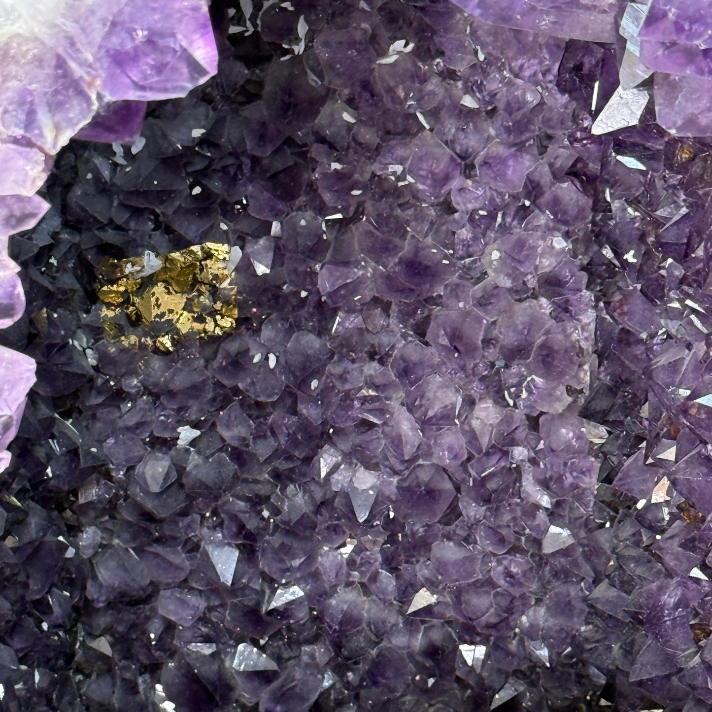 Natural Brazil Amethyst Cave with 24K Gold Patches 375.0 by 360.0 by 1.050,0mm