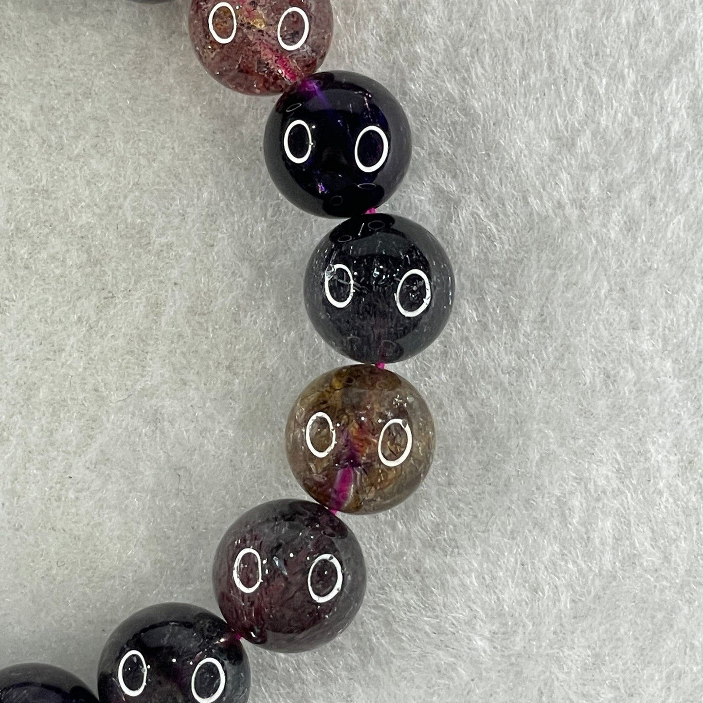 Very Very Good Grade Natural Blackcurrant Super 7 Beads Bracelet 39.86g 17cm 11.8mm 18Beads