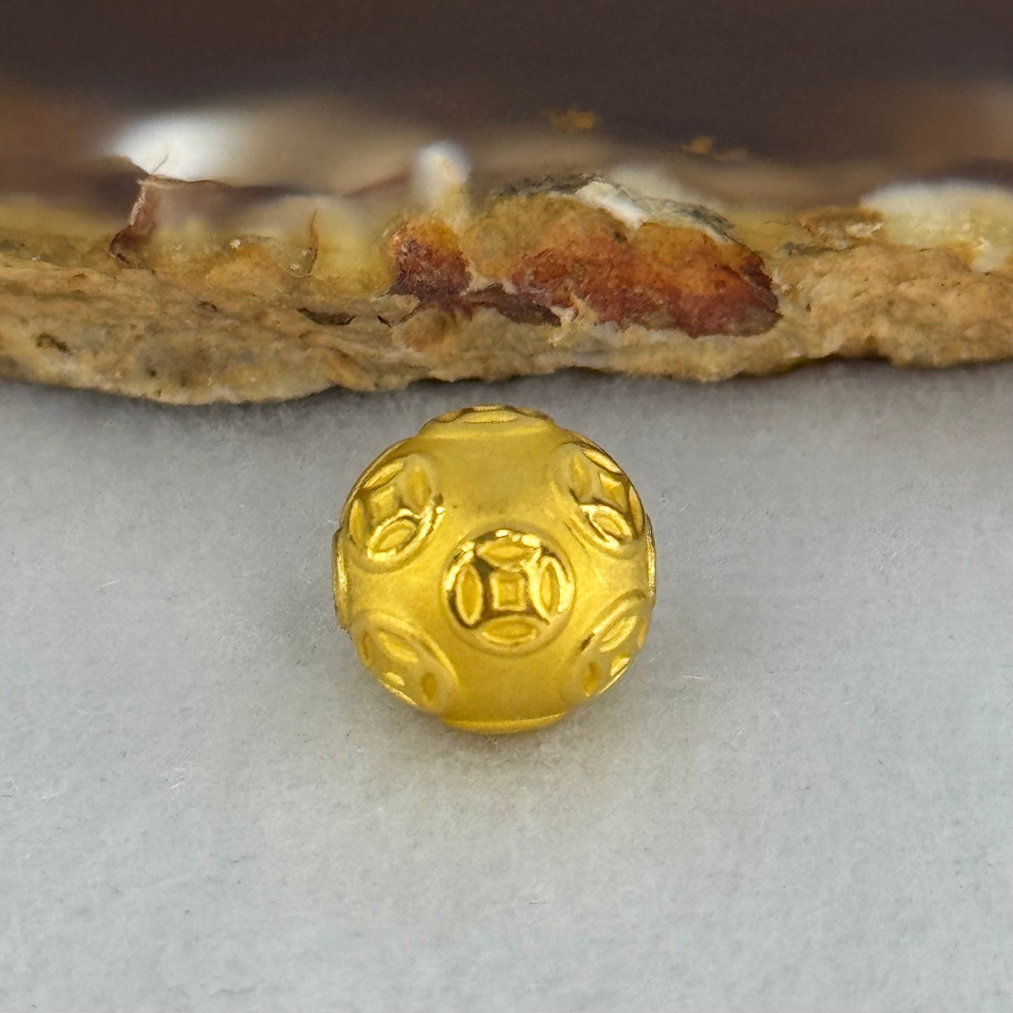 9999 24K Ancient Coins Design Gold Ball 10.0mm 0.95g