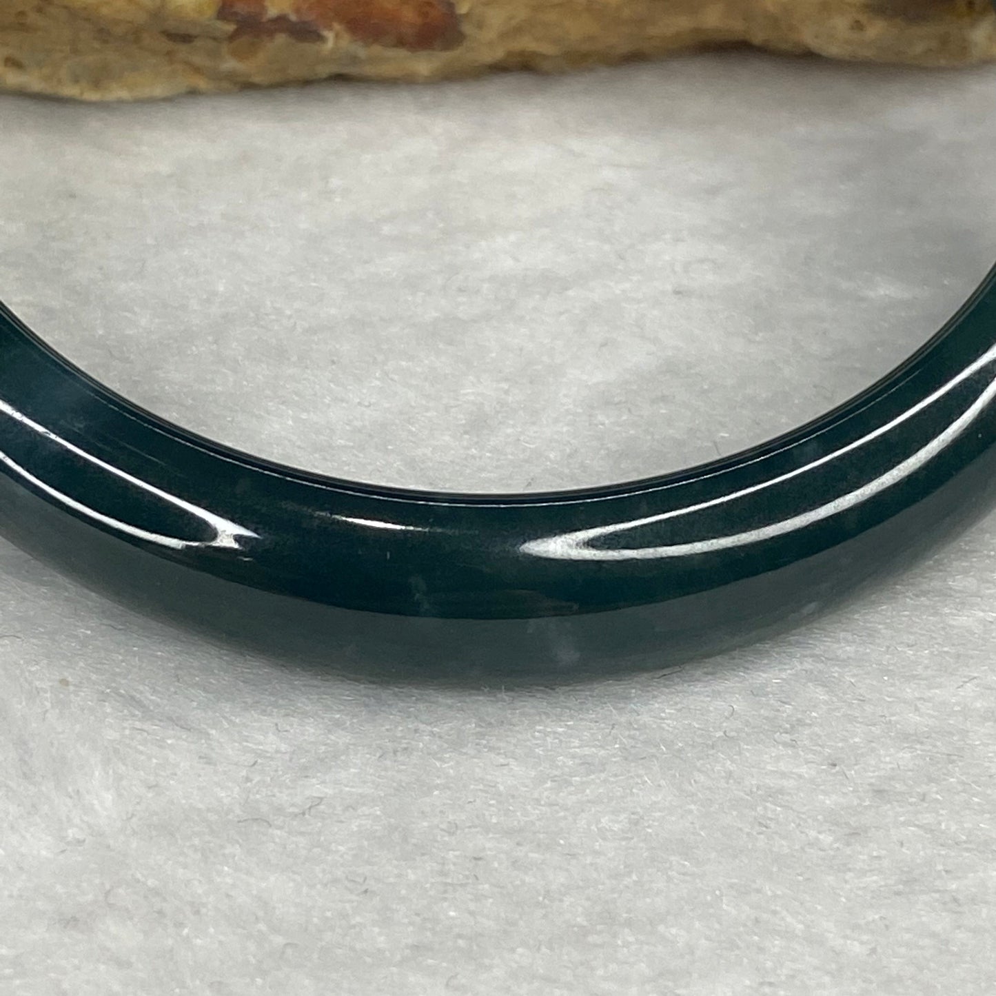 Rare High End ICY Type A Blueish Green Jadeite Bangle 198.38 Cts Inner Dia 57.35mm 10.3 by 7.1mm with NGI cert