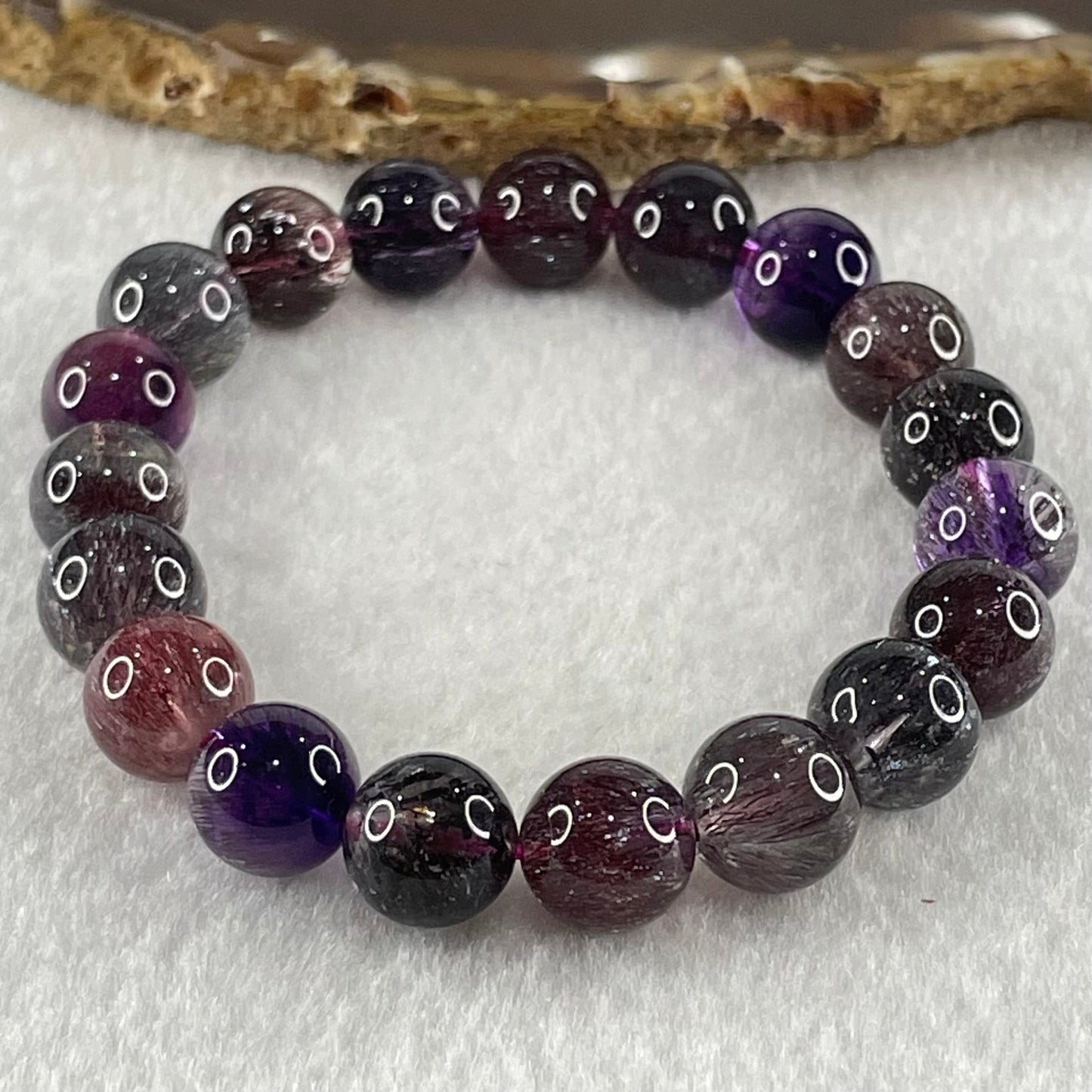 Very Very Good Natural Blackcurrant Super 7 Beads Bracelet 31.97g 17cm 10.8mm 19 Beads