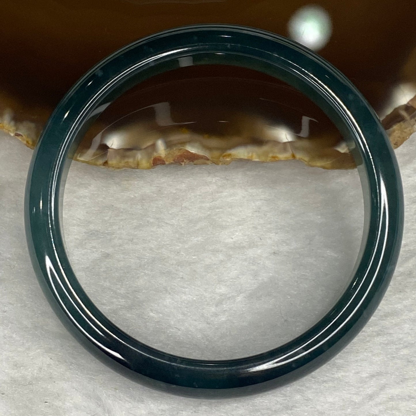 Rare High End ICY Type A Blueish Green Jadeite Bangle 198.38 Cts Inner Dia 57.35mm 10.3 by 7.1mm with NGI cert