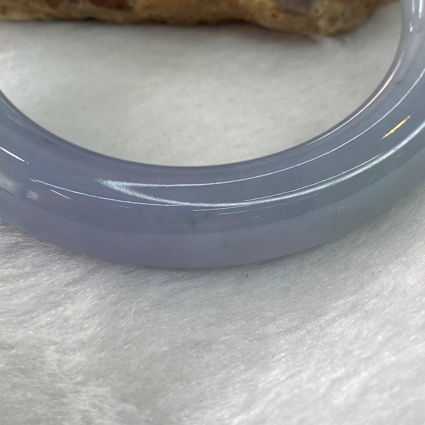 Rare High End Lavender Green Jadeite Bangle (NO LINE) 78.81g inner diameter 56.4mm 11.9 by 11.8mm